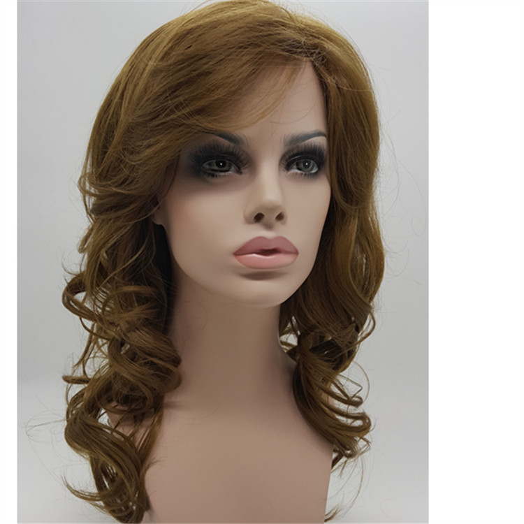 XT901 2018 New Fashion Style Long Wave Blonde Wigs for White Black Women High Heat Fiber Wigs Unprocessed Human Hair Weaves