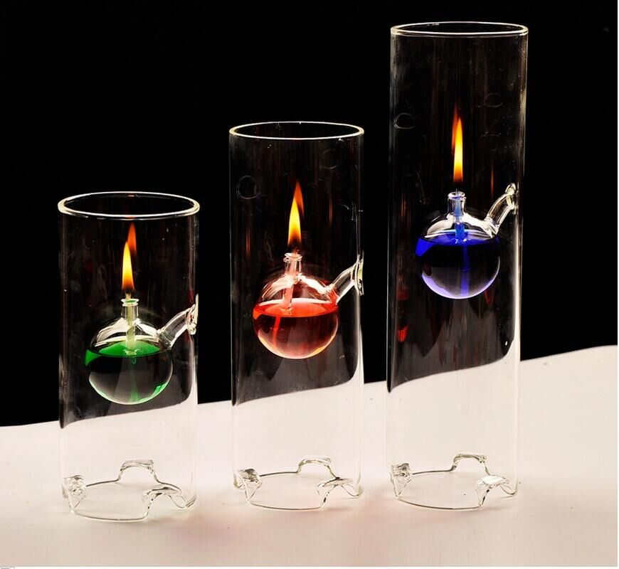 

Fashion super beauty creative transparent glass cylinder oil lamp lotus leaf characteristics wedding gift instead of candlestick Diameter