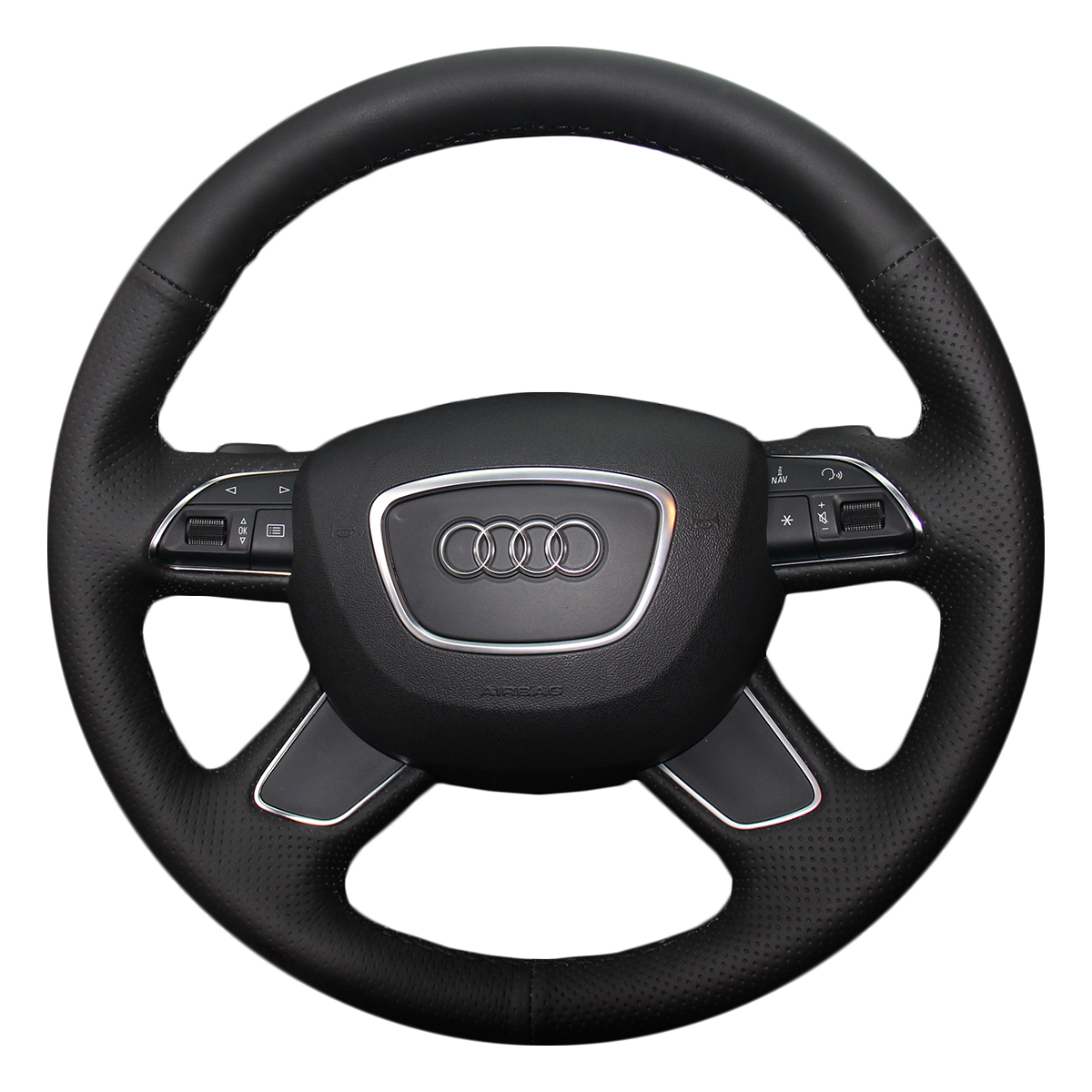 

Steering Wheel Covers for Audi A6L 2012~2015/A8L 2011~2016/Q7 2013~2015/S8 2013 Specially Customized Genuine Leather Cover DIY Car Styling