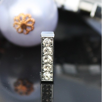 

Wholesale - 50pcs/lot 10mm I Full Rhinestones Bling Slide Letters Fit For 10mm DIY Pet Collar Leather Wristband 0030, Bronze;silver