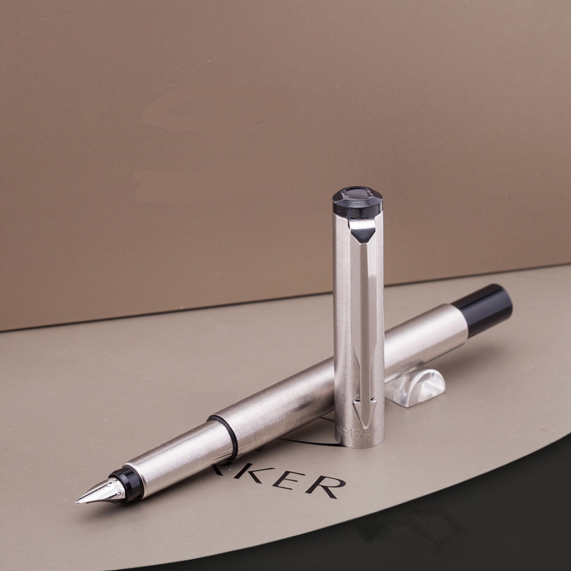 

2pc gift Parker Stainless Steel With Silver Trim Medium M Nib Fountain Pen