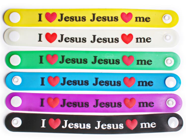 

Christian I Love Jesus, Jesus love Me.Children Kids Silicone Wristband, Black