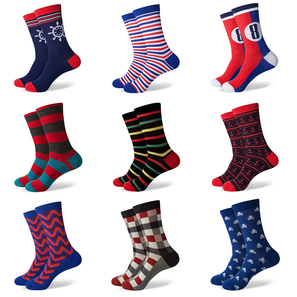 

Match-Up New men's combed cotton brand man dress knit socks Wedding Gifts Happy socks US size(7.5-12) 387-459, 449