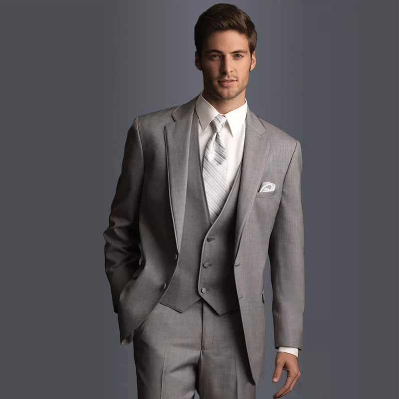 

Handsome Wedding Tuxedos Slim Fit Suits For Men Groomsmen Suit Three Pieces Cheap Prom Formal Suits(Jacket+Vest+Pants), Black