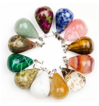 

Natural stone pendant love heart cross moon water drop round diy pendant birthday party cheapest gifts 367 359, Silver