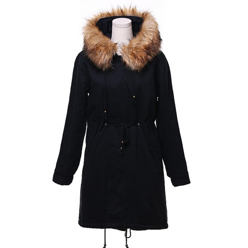 NUOVO Donne Ragazze Trapuntato Imbottito Cappotto Invernale Giacca con cappuccio collo in pelliccia Lunga Parka