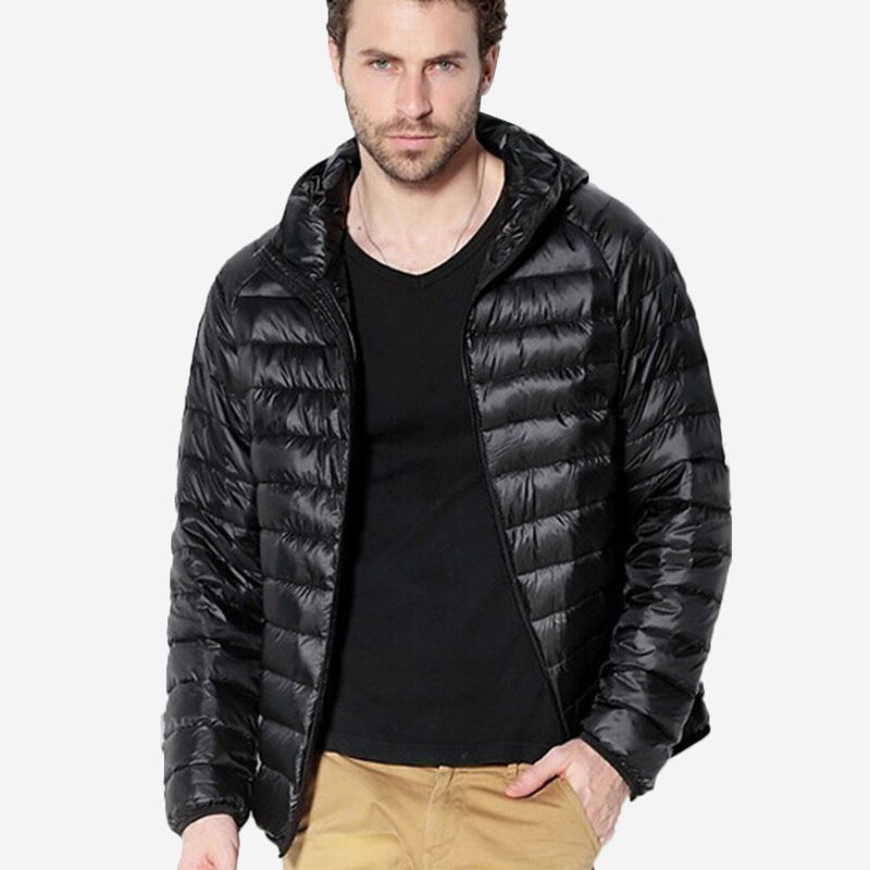 

Wholesale- Winter Jacket Men Solid Breathable Duck Down Jacket Mens Coats Parka hombre Plus Size 3XL Fashion Design Brand Clothing, Black