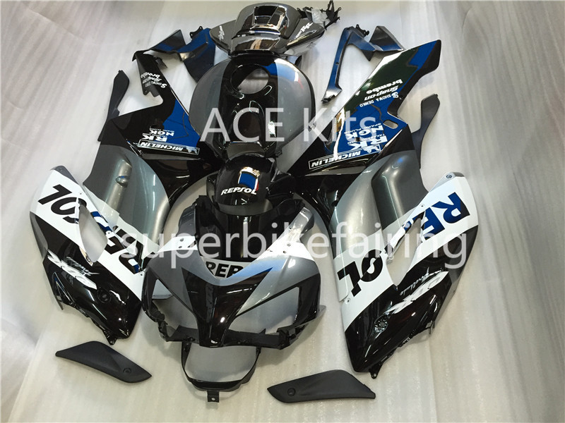 

3 gift new For Honda CBR1000RR 2004 2005 1000RR 04 05 ABS Motorcycle Fairing Kit Bodywork Black silver gray AHA6