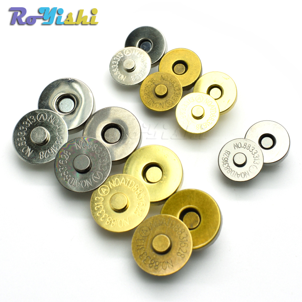 

10pcs/lot Magnetic Snap Fasteners Clasps Buttons Handbag Purse Wallet Craft Bags Parts Accessories 14mm 18mm