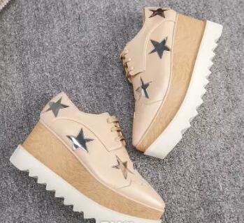 

new free shipping Stella Mccartney women Shoes Red Patent Genuine Leather White Sole Stars Shoes Platform, 05
