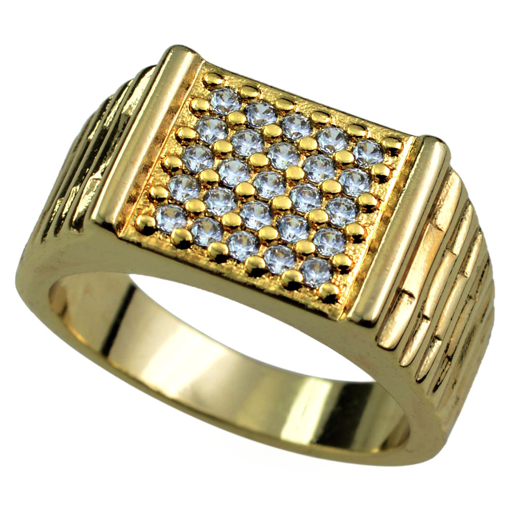 

Size 8-15 Jewelry CZ Man's 18KT Yellow Gold Filled Ring Gift R194