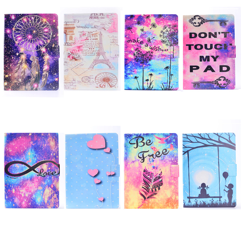 

Leather Tablet Case For iPad Air iPad Air 2 Cover Filp Stand Painting Wind chime Tower Love balloon Dormancy Sleep Wake Function Desgin