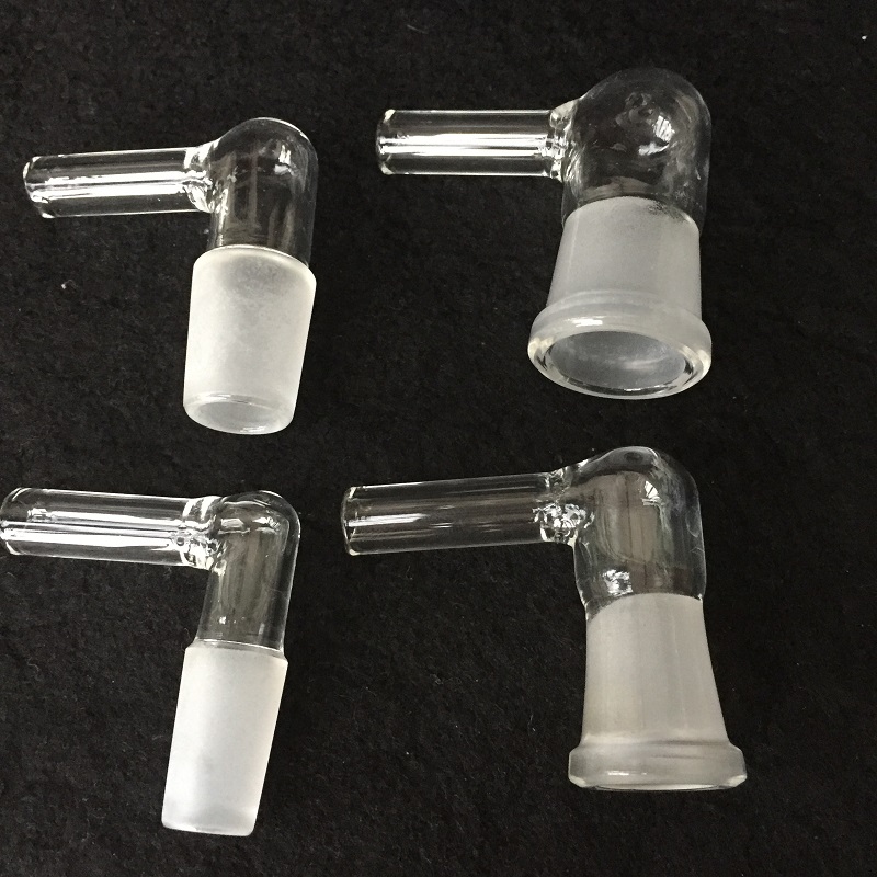 

Glass Vapor Whip Adapter 14mm 19mm Male or Female 90 Degree Large Hose in stock Vaporizer Glass Elbow Adapter