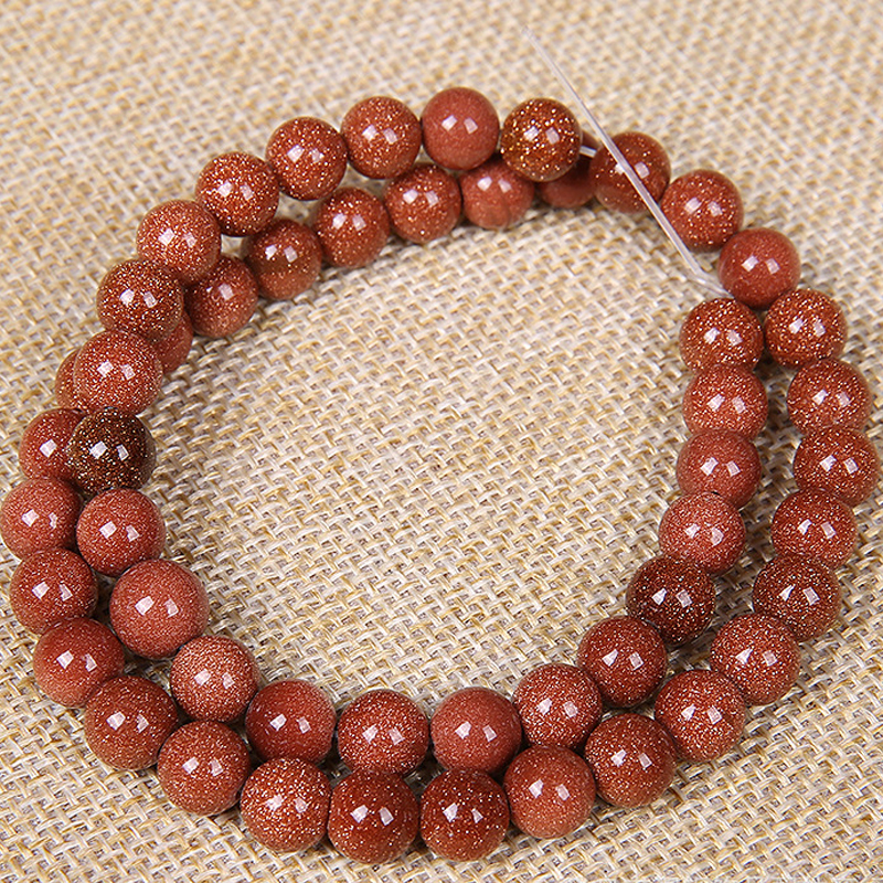 

4/6/8/10/12/14mm Natural Gold SandStone Beads Round Gold Sand Loose Stone Beads For Jewelry Craft Material 15" Strand