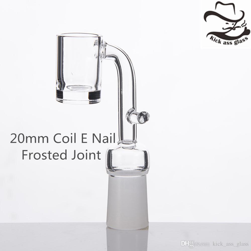 

5mm 20mm Coil Thick Bottom Frosted Joint E Nail Electronic Domeless Quartz Banger Nail Sell Carb Cap 397