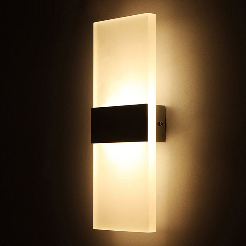 

Sconce Wall Lamps Square 85-265v 12w Led Light Foyer Corridor Balcony Aisle porch Lamp White Warm White Modern Courtyard lights with Black Silver Cover