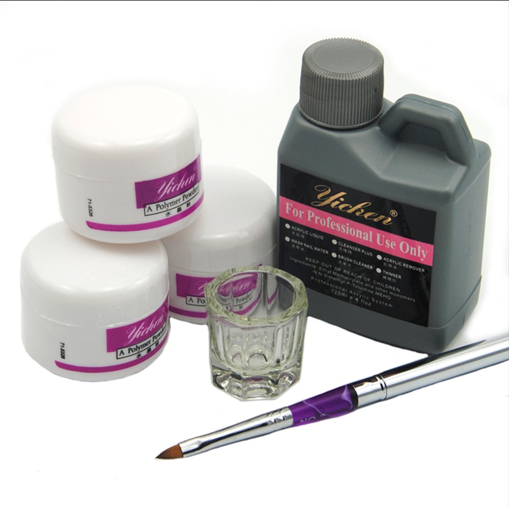 

Wholesale- Hot Sale Pro Acrylic Nail Powder Liquid 120ML Brushes Deppen Dish Acryl Poeder Nail Art Set Design Acrilico Manicure Kit 153#