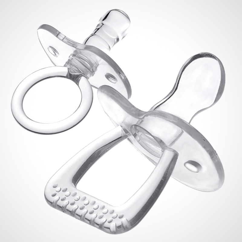 

Wholesale-Baby Pacifier All Silicone To Flatten The Head To Play Mouth Round Pacifier Pacifier Clips Baby Dummy Holders Funny CMW211