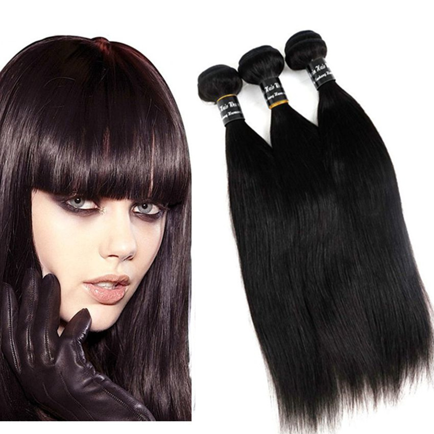 

Brazilian Virgin Human Hair Weaves Bundles Unprocessed 8-34inch Peruvian Indian Malaysian Cambodian Straight Remy Human Hair Extensions, Natural color
