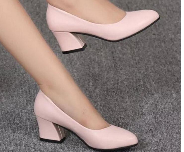 

The new 2017 spring and autumn female with single shoes thick with big yards, Pink