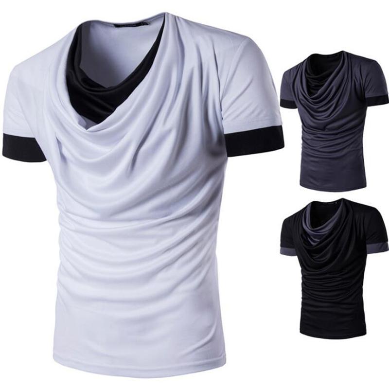

Draped tshirt for men Designs Mens T Shirt Slim Fit Crew Neck T-shirt Men Short Sleeve Shirt Casual tshirt Tee Tops Mens Short Shirt, White;black