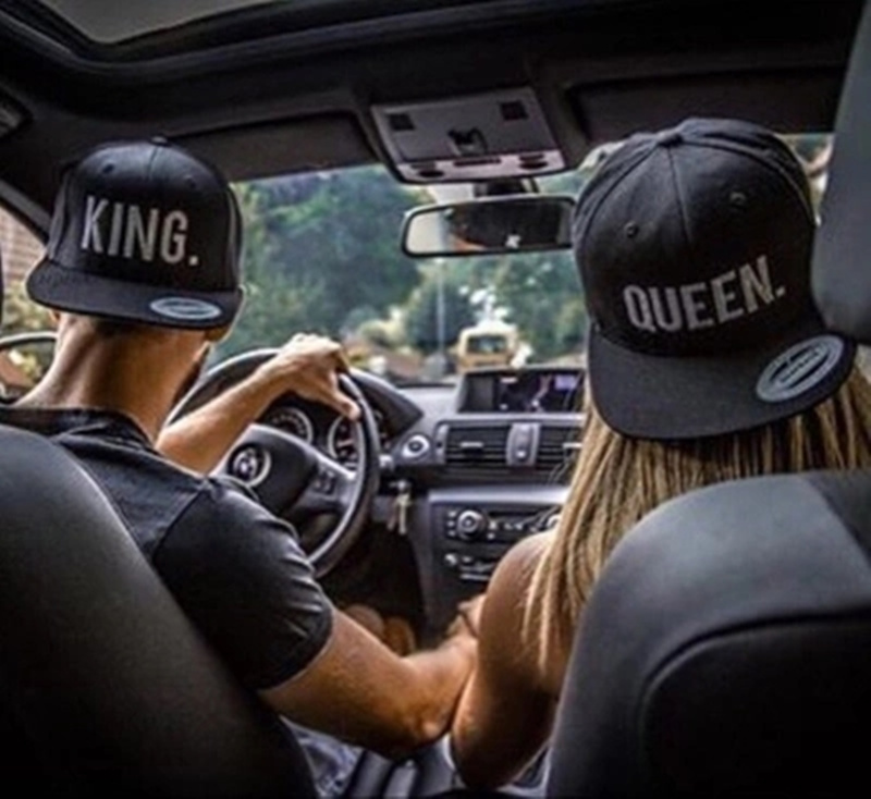 Nouvelle marque nouvelle vente chaude reine roi casquette de basdeball chapeaux hip hop reine lettre casquettes amoureux snapback chapeau de sole