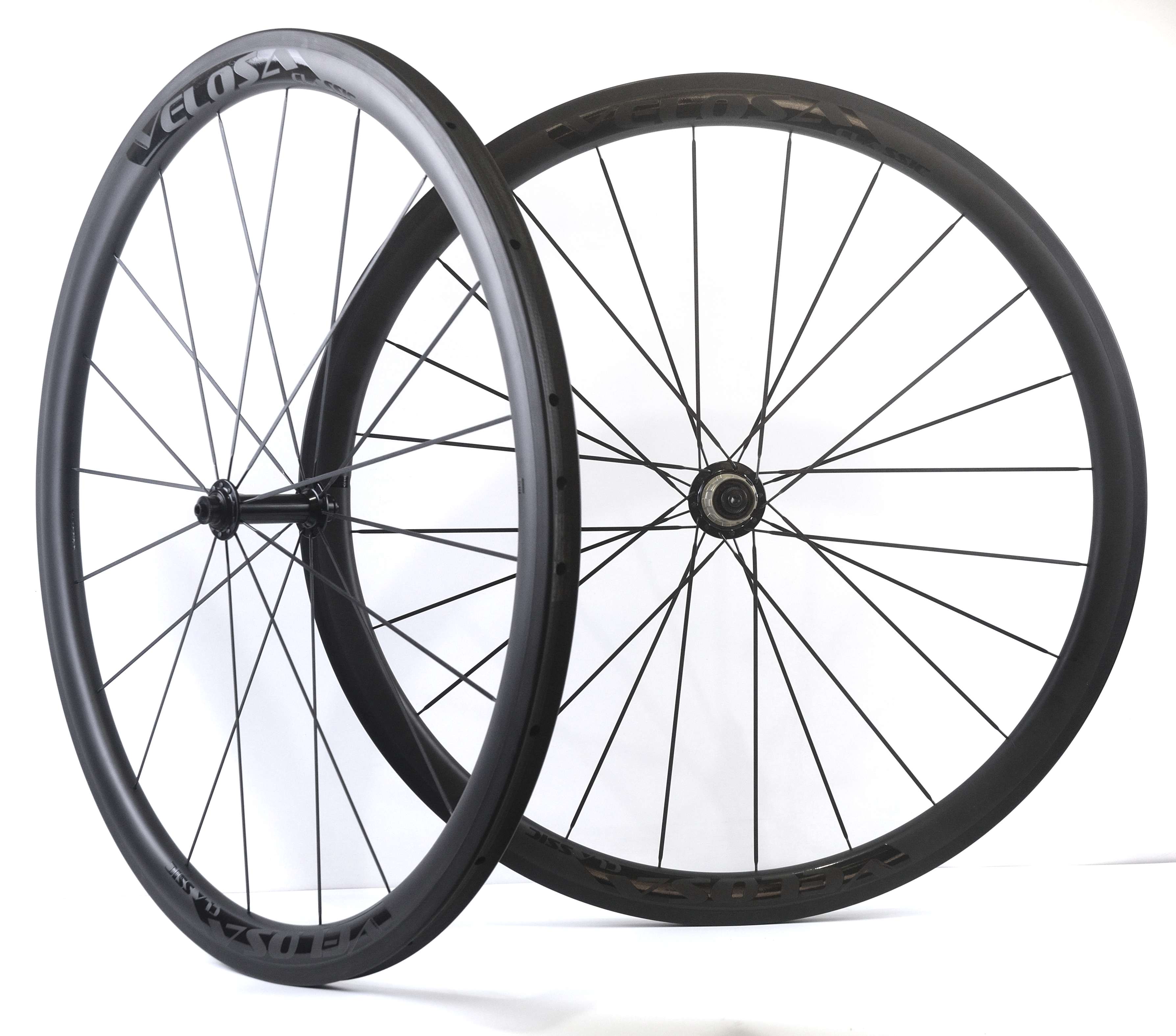 

VELOSA! 700C 38mm depth carbon wheels 25mm width Tubular/clincher Road bike carbon wheelset U-shape super light wheels with Ceramic hubs