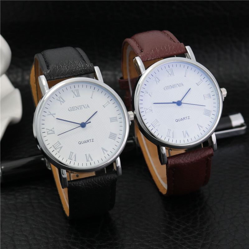 

Wristwatches Fashion Dress Watches Men's And Women's Watches Leather Quartz Watch Blue Light Personality Casual Watch Relogio W0108, Mix color
