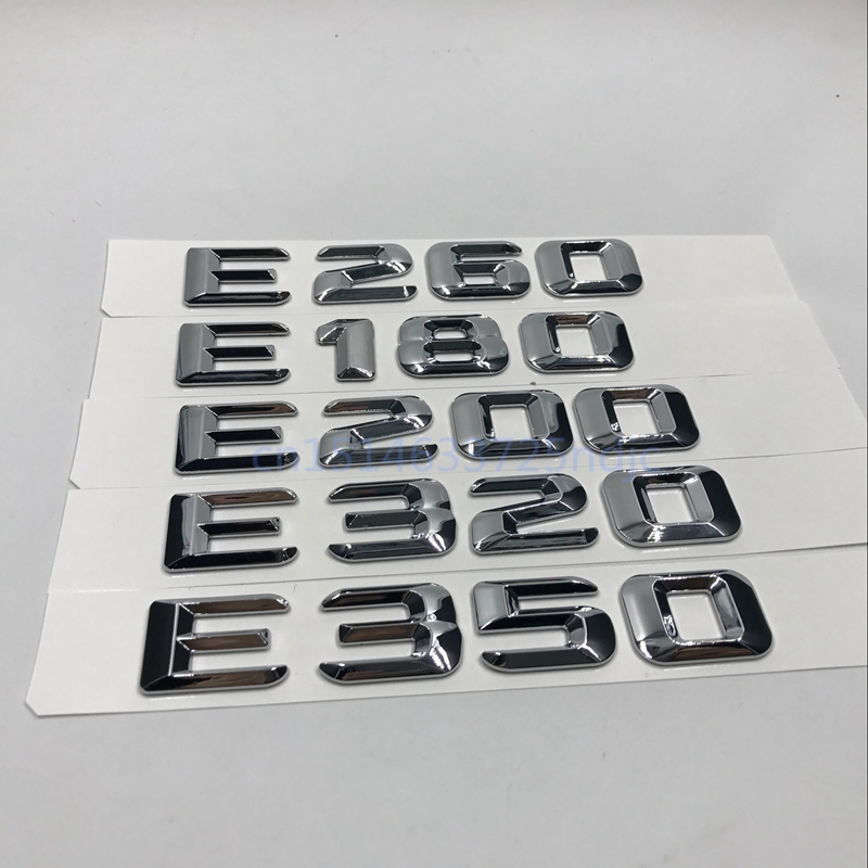 Pour Mercedes Benz Classe E E180 E200 E220 E260 E320 E350 Chrome Numéro Lettres Coffre Arrière Emblème Badge Autocollant