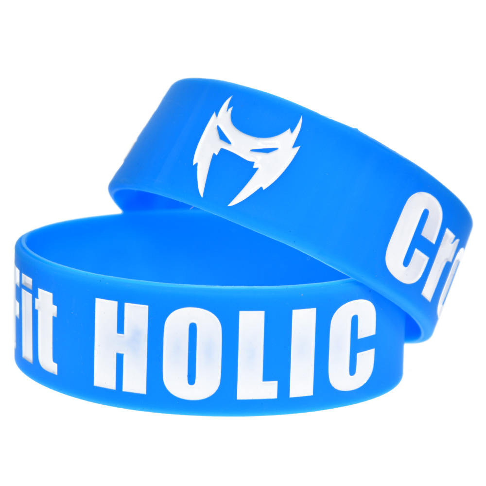 

50PCS CrossFit Holic 1 Inch Wide Silicone Rubber Bracelet Sport Decoration Logo Adult Size for Promotion Gift