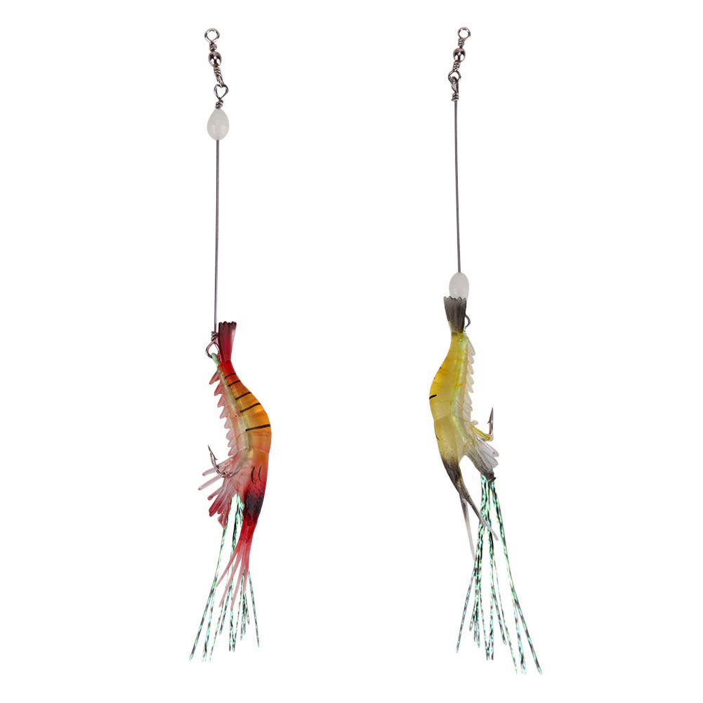 1Pc 9.5cm//6g Luminous Fishing Soft Lure Fishing Lifelike Shrimp Hook Tackle Bait