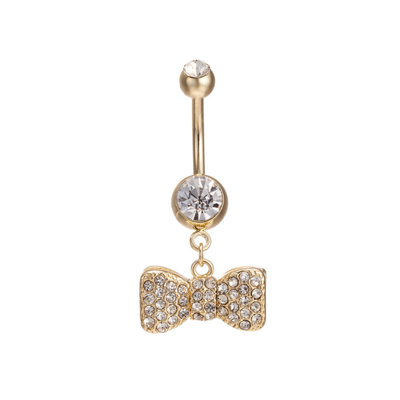 Barres pendantes, anneaux de boutons, Piercing du ventre, bijoux de corps avec nœud papillon en cristal CZ pour dames Sexy, livraison gratuite
