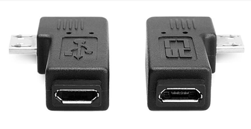

New L Shape Black Micro USB Female to Micro USB Male Adapter Charger Connector Converter Adaptor