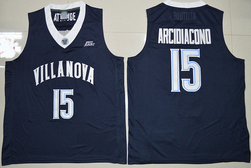 

2019 Mens Ryan Arcidiacono Villanova Wildcats Navy Blue College Basketball Jerseys 15 Ryan Arcidiacono Shirts Stitched Jersey S-XXL, College blue 15