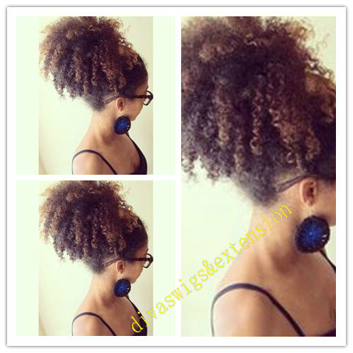 

diva kinky curly drawstring pony tails 100 Human hair afro puff ponytails hair extension 10-20inch brown hairpiece colors aviable