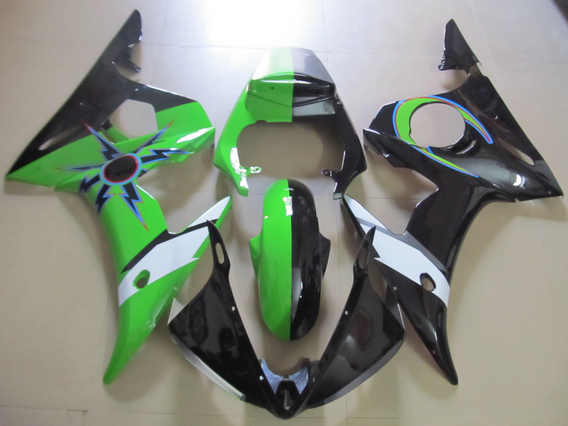 

ABS plastic fairing kit for Yamaha YZF R6 03 04 05 green black fairings set YZF R6 2003 2004 2005 OT27, Multi-color