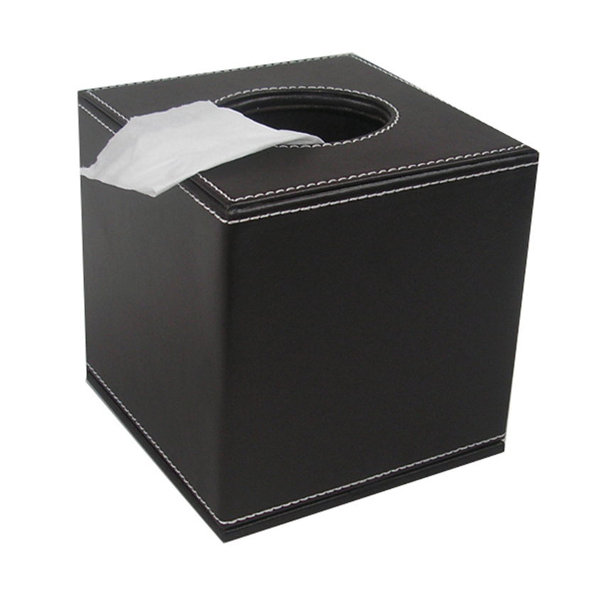 

Wholesale- Ever Perfect Square PU Leather Roll Tissue Napkin Toilet Paper Box Case Canister Dispenser Home Decoration Brown Color A037