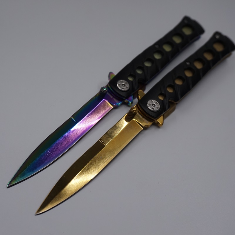 

HOT Colorful Titanium Knives Folding Pocket Knife 3Cr13 Blade Material and Alumium Handle Tactical Camping Survival Knifes Outdoor EDC Tools