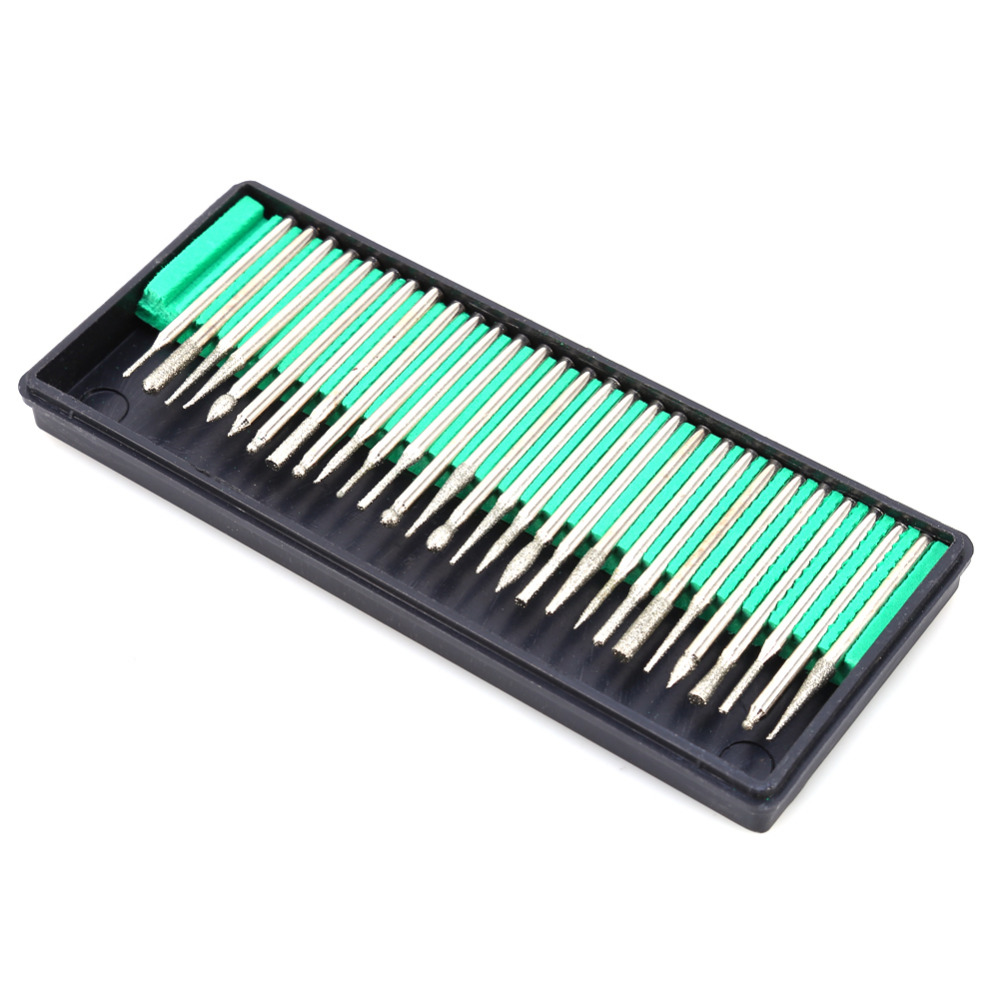 

Wholesale- 30 pcs/set DIY 3.0mm Corundum Diamond Grinding rods Jade Glass Engraving Head Polishing Needle For Drill Tool Nail Art Manicure