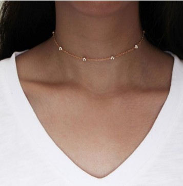 Delicated Metal Beading Chokers Necklaces For Womens Gold Silver Plated Simple Style Jewelry Gifts Party Chokers
