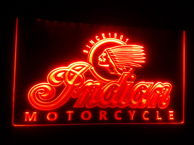 

b158 Indian Motorcycle Services Logo beer bar pub Neon Light Sign