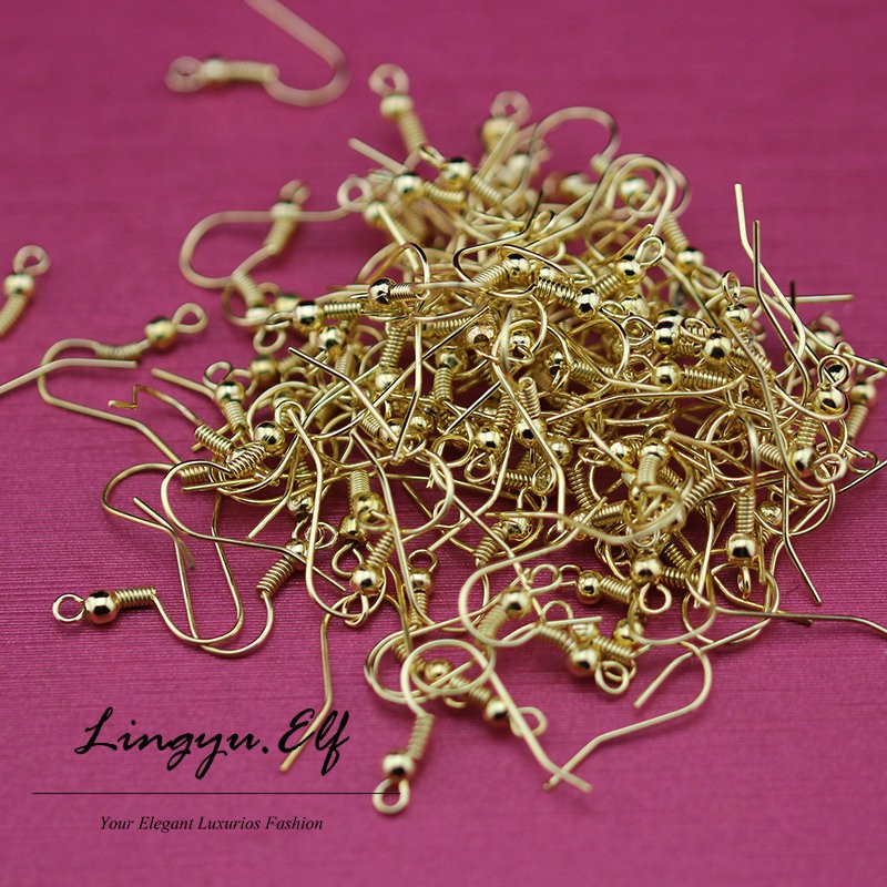 

1000pcs/lot 18K Gold Earring Earwires & Clips - Findings 2mm flat back post earring findings Earring Hooks/ DIY Jewelry Findings