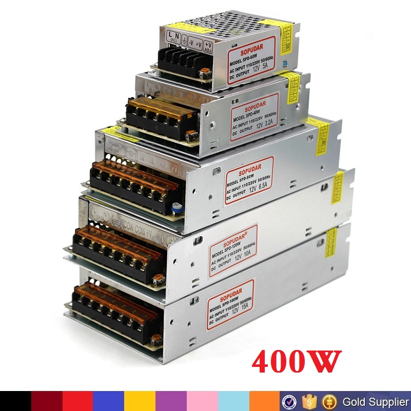 

High Quality DC 12V Led Transformer 70W 120W 180W 200W 240W 300W 360W 400W Power Supply For Led Strips Led Modules AC 100-240V