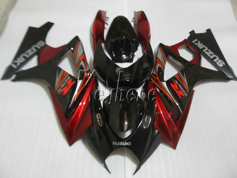

Aftermarket body parts fairing kit for Suzuki GSXR1000 07 08 wine red black motorcycle fairings set gsxr 1000 2007 2008 OY07, Same as picture