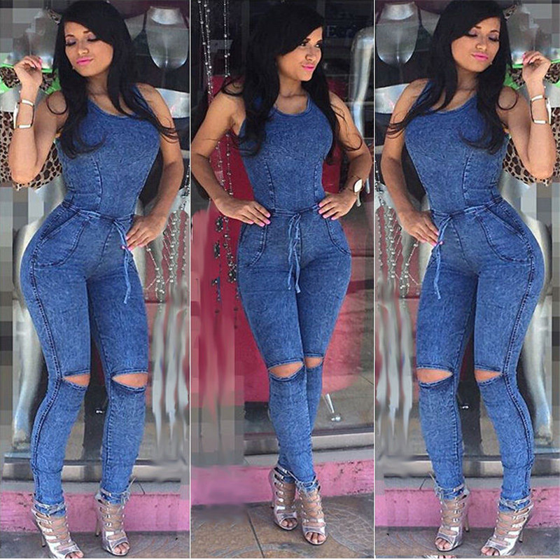 ladies denim jumpsuits for sale