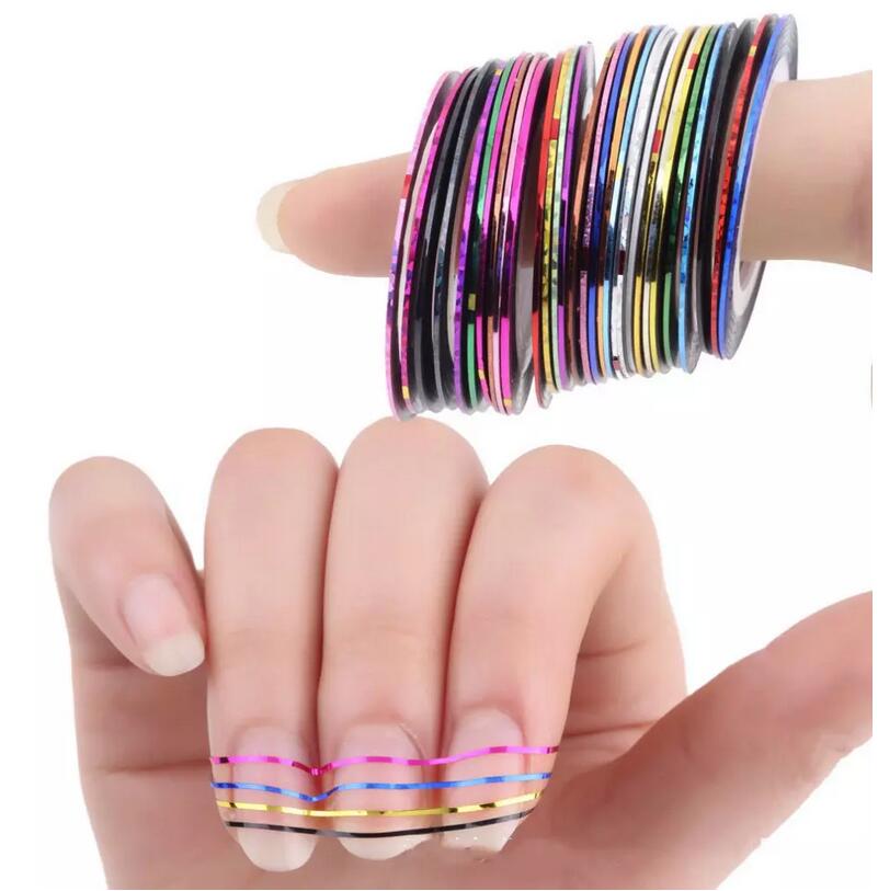 

Mixed Colors Rolls Striping Tape Line Nail Art Tips Decoration Sticker beauty Decoration Sticker Nails Care Art Accessories, Mulit