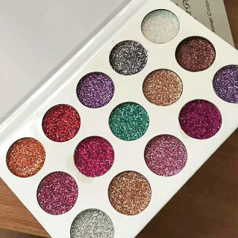 

Fashion Eye Beauty 15 Colors Glitters Eyeshadow Diamond Rainbow Make Up Cosmetic Pressed Glitters Eye shadow Magnet Palette, Other