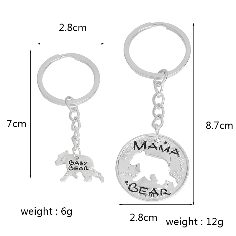 

Fashion Jewelry Mama Bear Baby Bear Pendant For Women Girls Cute Silver Color Chain Necklaces free shipping