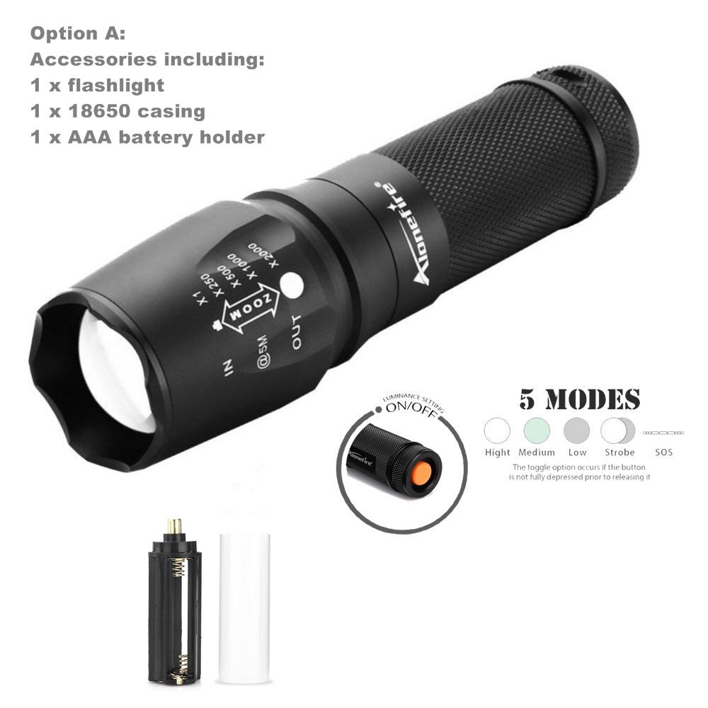Bicycle Light Bike Front Torch Waterproof Flashlight LED 6000 Lm 5M CREE XM-L T6