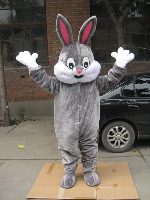 

high quality Real Pictures Deluxe Gray rabbit mascot costume Adult Size factory direct free shipping, Grey